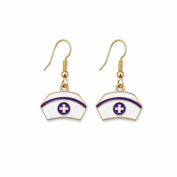 Nurses Hat Dangle Earrings.