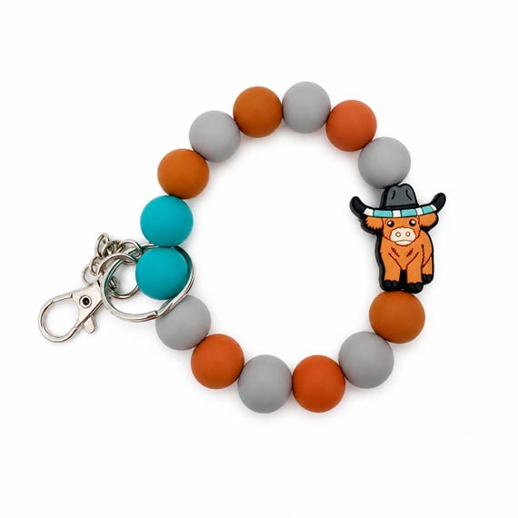 Highland Cow Silicone Keychain