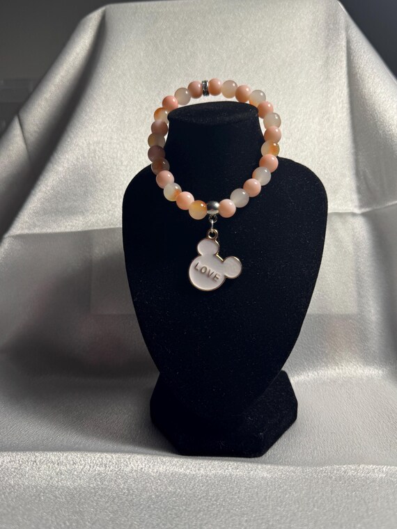 Love Mickey Mouse Charm Stretch Bracelet