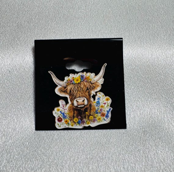 Highland Cow Character Pin