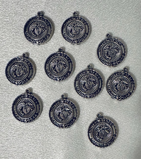 10 Piece Military Emblem Charms-Marine