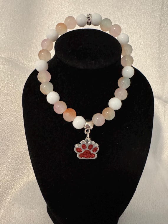 Orange Paw Charm Bracelet