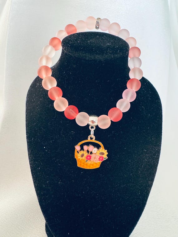 Easter Bunny Basket Charm Bracelet