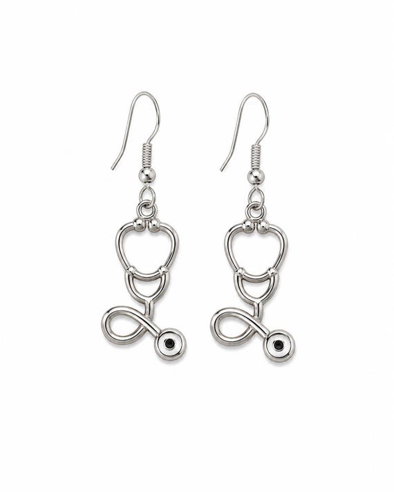 Nurses Stethoscope Dangle Earrings.