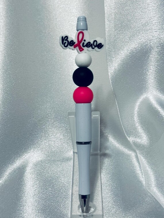 Breast Cancer Silicone Beaded Writing Pen