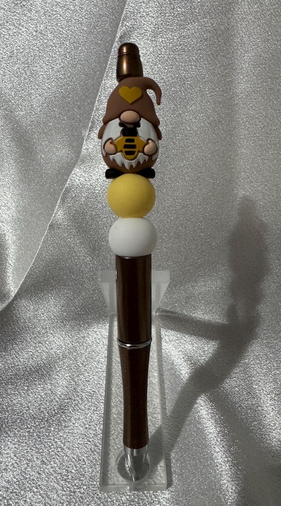 Beaded Gnome Pen with Bee Accent – Fun, Functional Writing Tool