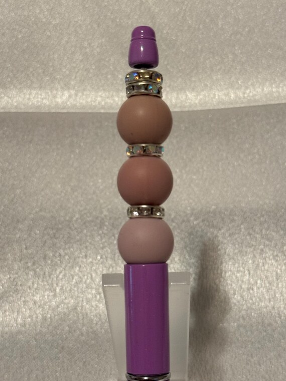Purple Silicone Beaded Writing Pen
