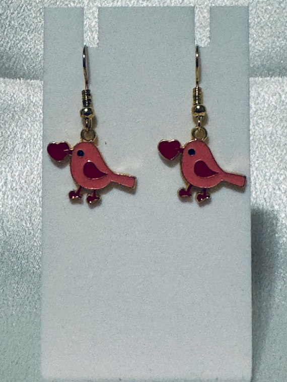 Valentine Lovebird Dangle Earrings