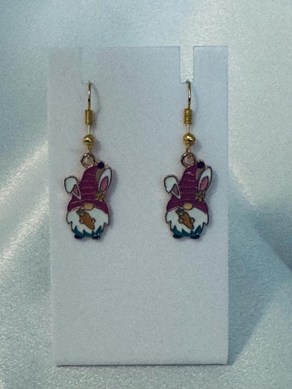 Easter Gnome Dangle Earrings.