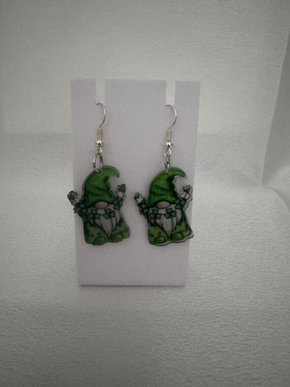 Irish Gnome Dangle Earrings.