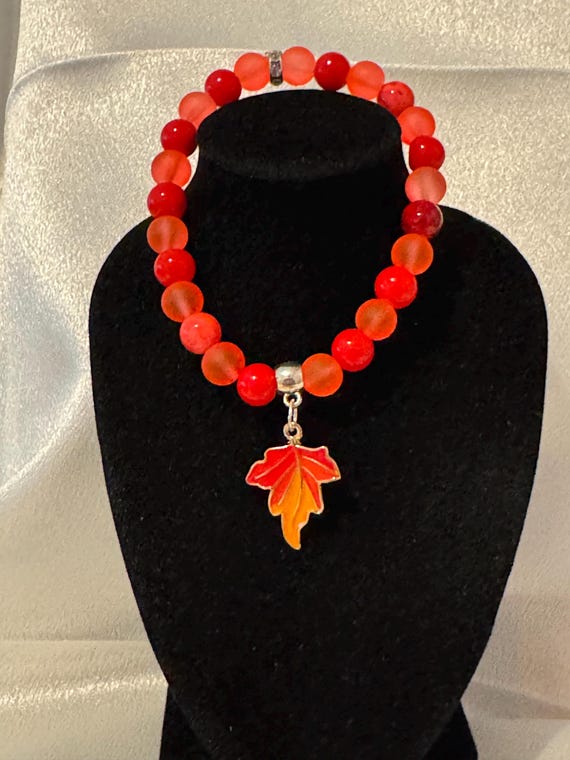 Autumn Leaf Stretch Charm Bracelet