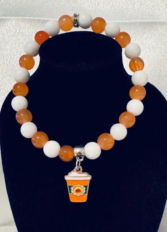 Cappuccino Cup Stretch Charm Bracelet