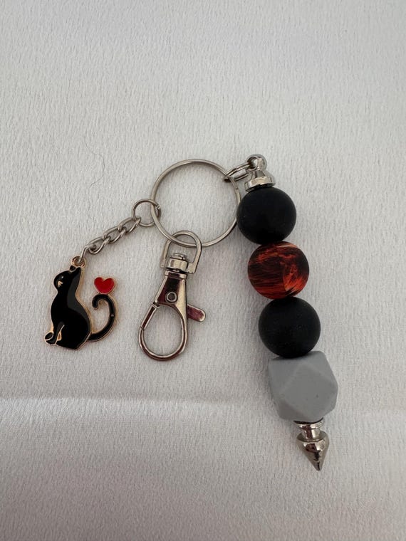 Colorful Cat Charm Keychain