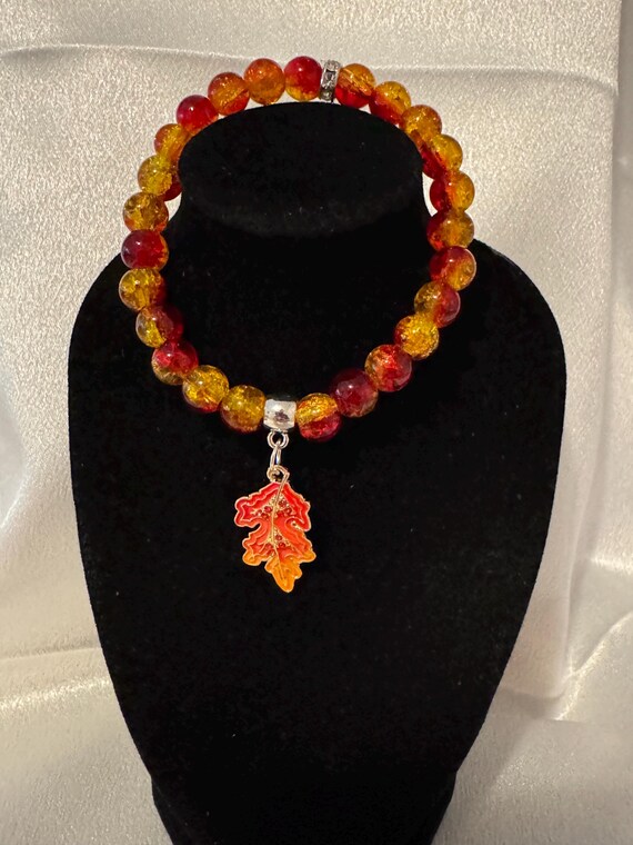 Autumn Leaf Stretch Charm Bracelet