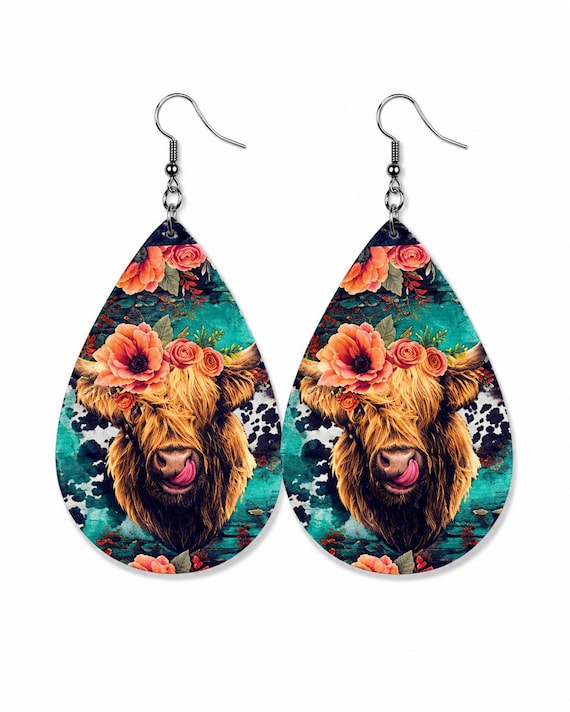 Highland Cow Dangle Earrings