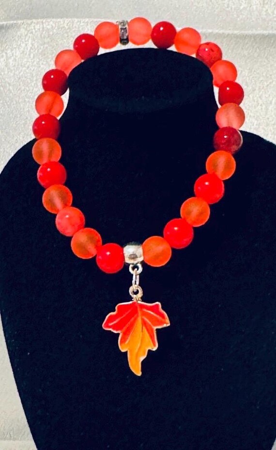 Autumn Leaf Stretch Charm Bracelet