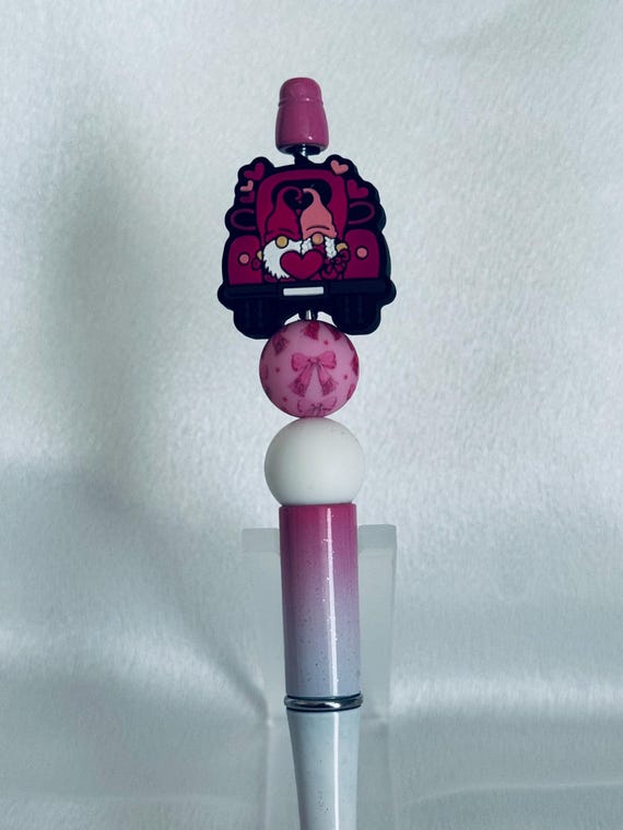Silicone Beaded Gnome Valentine  Writing Pen