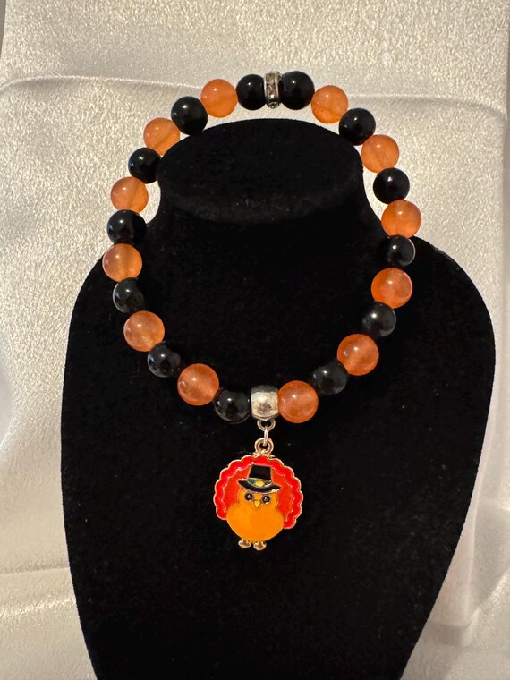 Tom The Turkey Stretch Charm Bracelet