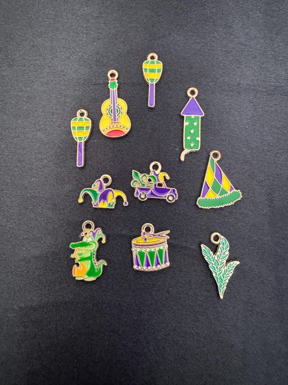 10 Piece Mardi Gras Charms