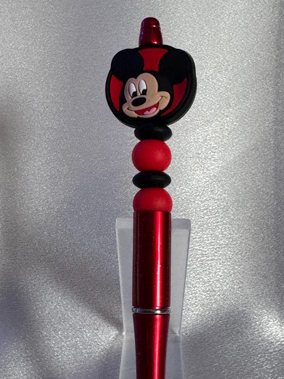 Silicone Beaded Mickey Mouse Writing Pen