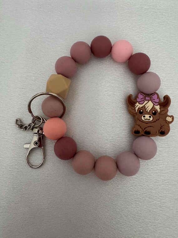 Highland Cow Silicone Keychain