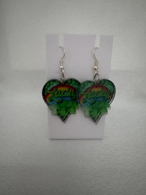 Irish Heart Dangle Earrings.