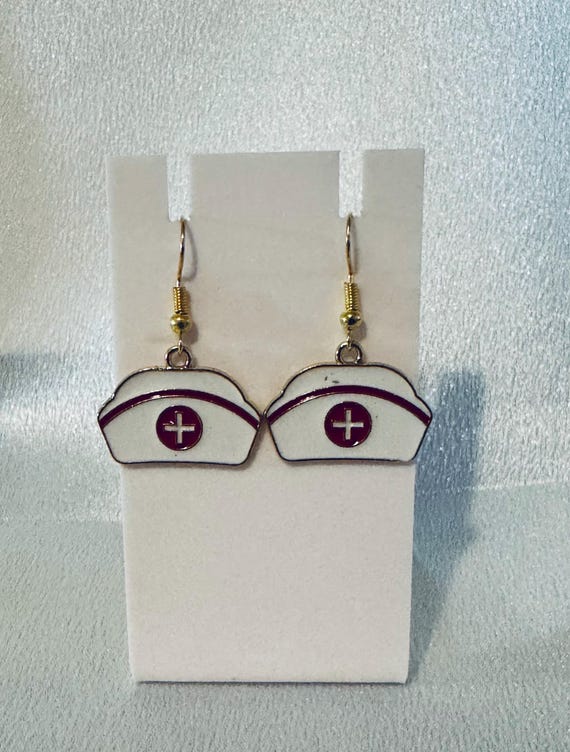 Nurses Hat Dangle Earrings.