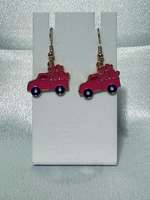 Valentine Truck Dangle Earrings