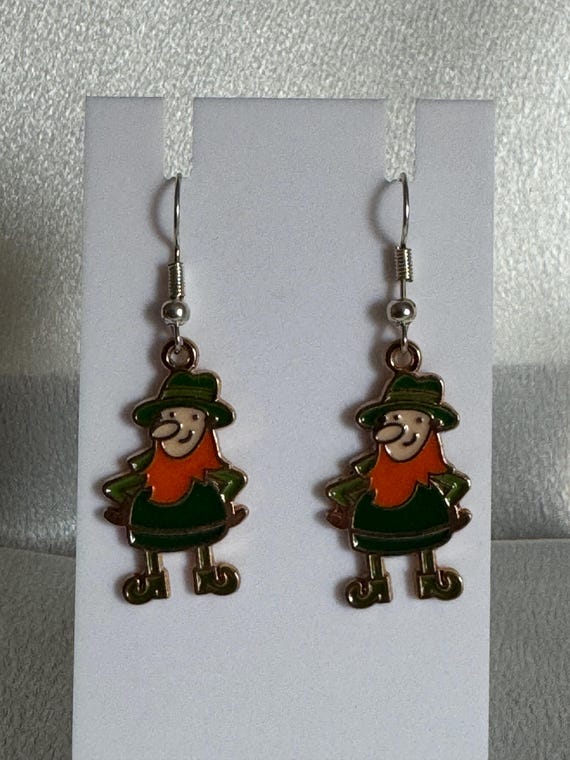Leprechaun Dangle Earrings.