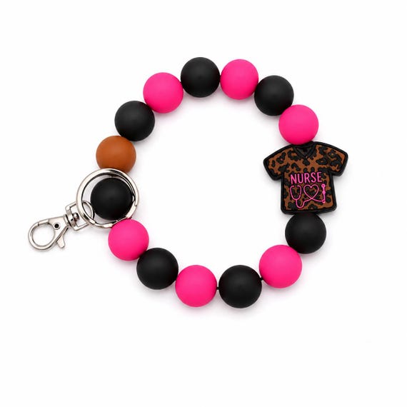 Nurse Appreciation Silicone Wristlet  Keychain