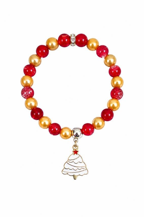 Christmas Tree Charm Stretch Bracelet