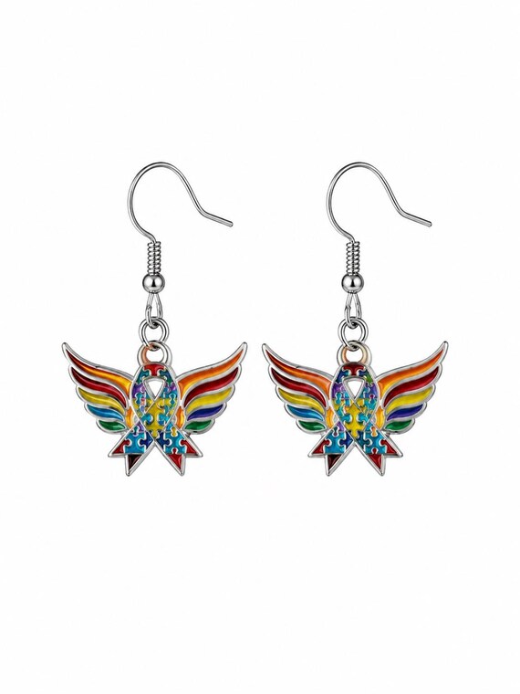 Butterfly Autism Dangle Earrings.