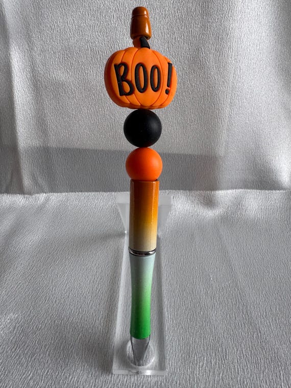 Halloween Pumpkin Silicone Beaded Writing Pen