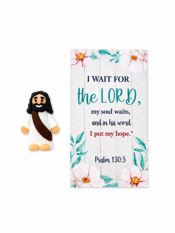 Brown Sashed Pocket Jesus With Bible Verse Card