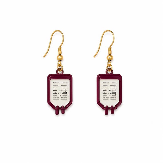 Nurses IV Bag Dangle Earrings.