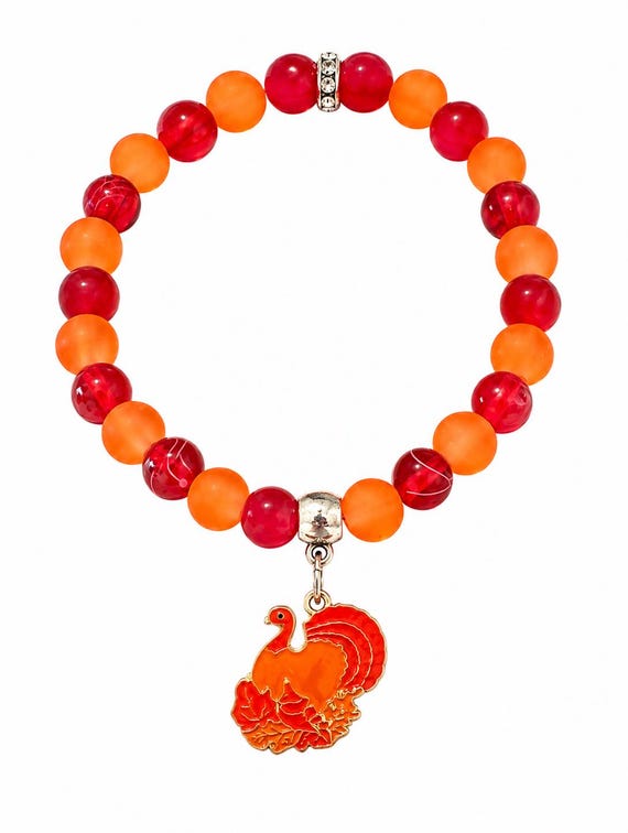 Tom The Turkey Stretch Charm Bracelet