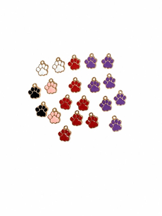 20 Piece Paw Print Charms