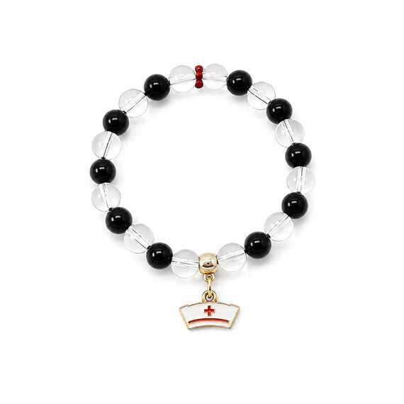 Nurses Hat Charm Stretch Bracelet