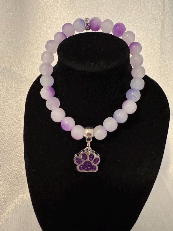 Purple Paw Charm Bracelet