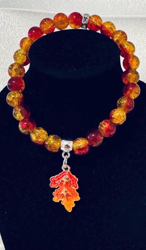 Autumn Leaf Stretch Charm Bracelet