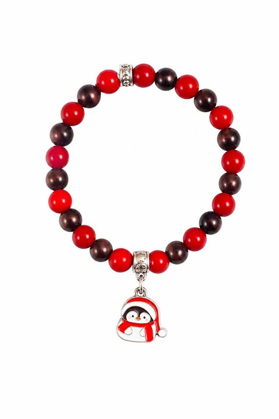 Penguin Christmas Charm Stretch Bracelet
