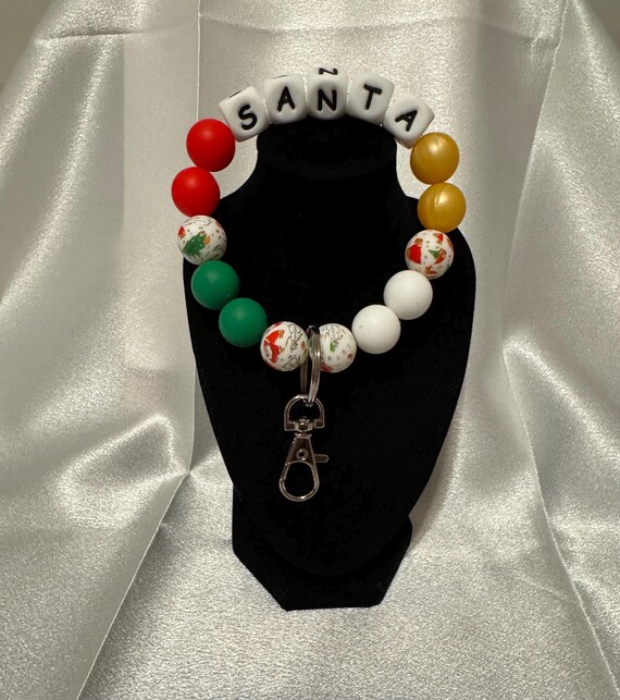 Christmas Silicone Wristlet  Keychain