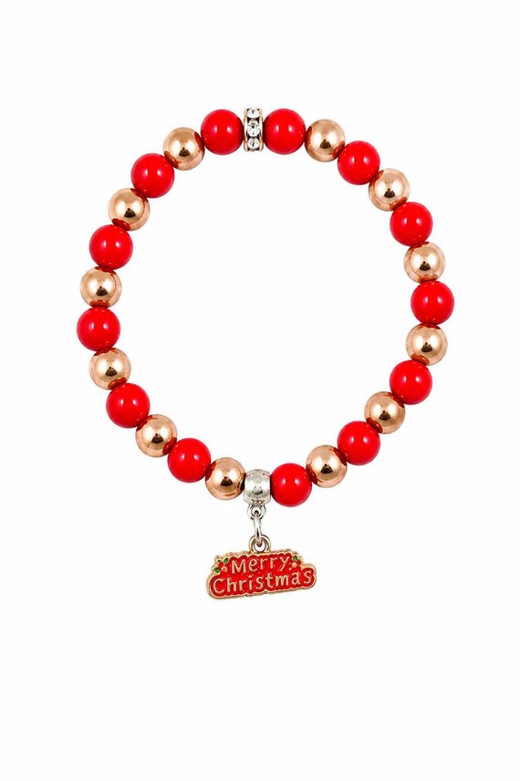 Merry Christmas Charm Stretch Bracelet
