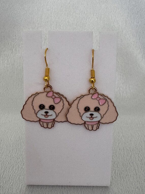 Puppy Dangle Earrings: Hypoallergenic, Lightweight Pet Lover Gift