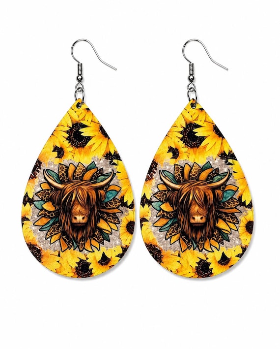 Highland Cow Dangle Earrings