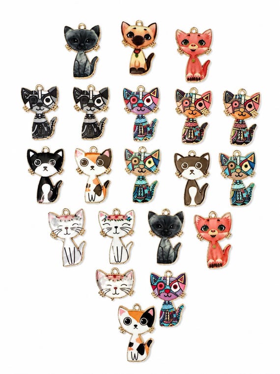 20 Piece Cat Charms