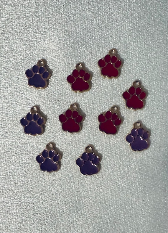 10 Piece Paw Print Charms