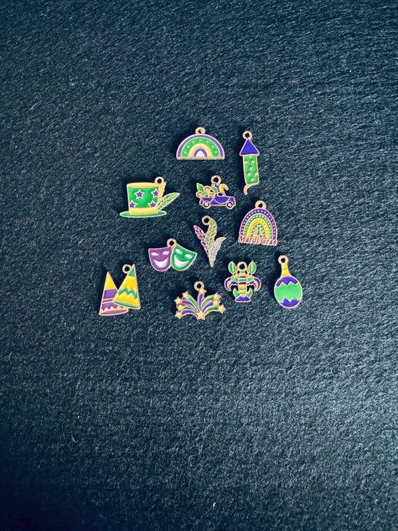 10 Piece Mardi Gras Charms
