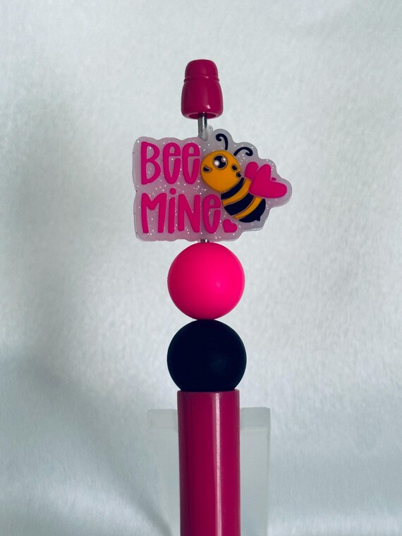 Silicone Beaded  Bee Mine Valentine  Writing Pen