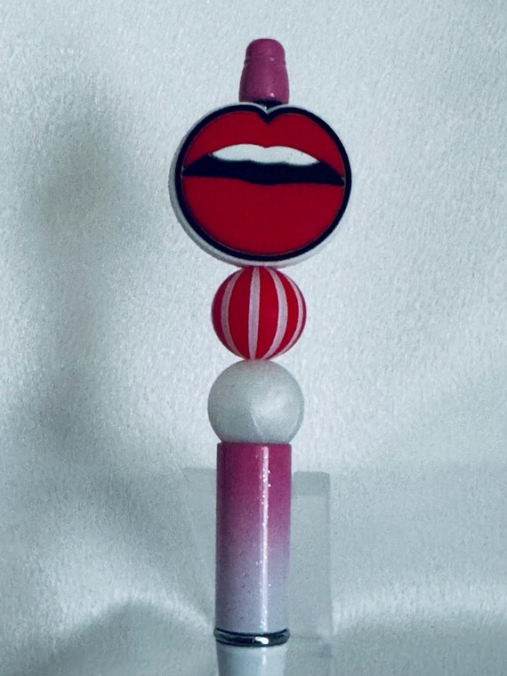 Silicone Beaded Valentine Lips  Writing Pen